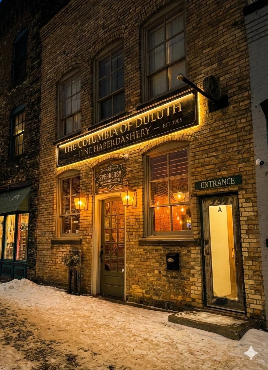 Ed Barbo's Columbia Clothing storefront